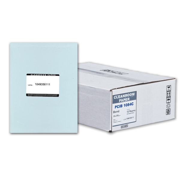 Pure Image Poly Cleanroom Paper, 8.5x11, Blue 22lb, , 250 sheets /ream, 10 reams p/PK